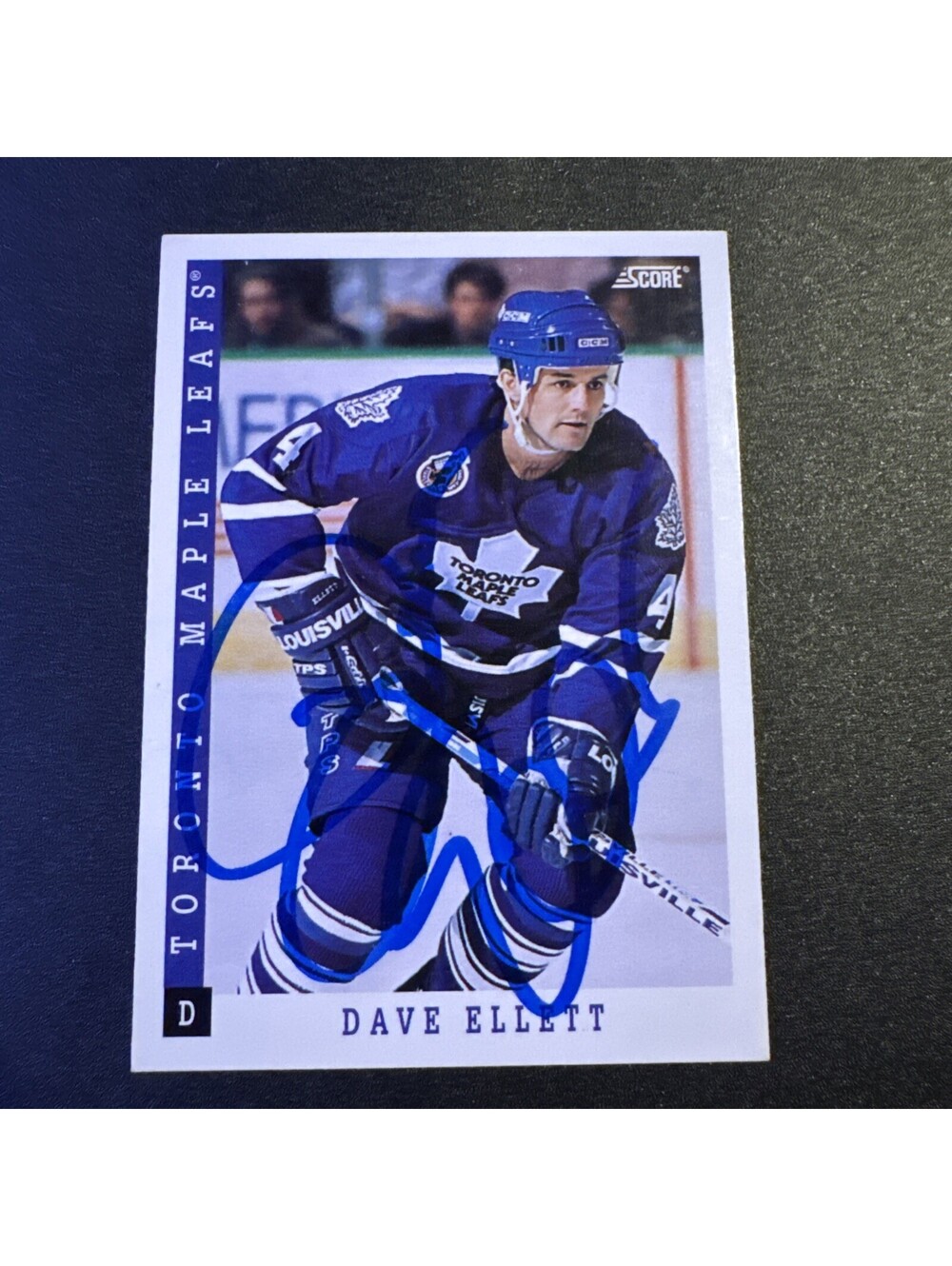 1993 Score Hockey #119 Dave Ellett Signed Autograph (no COA) TTM